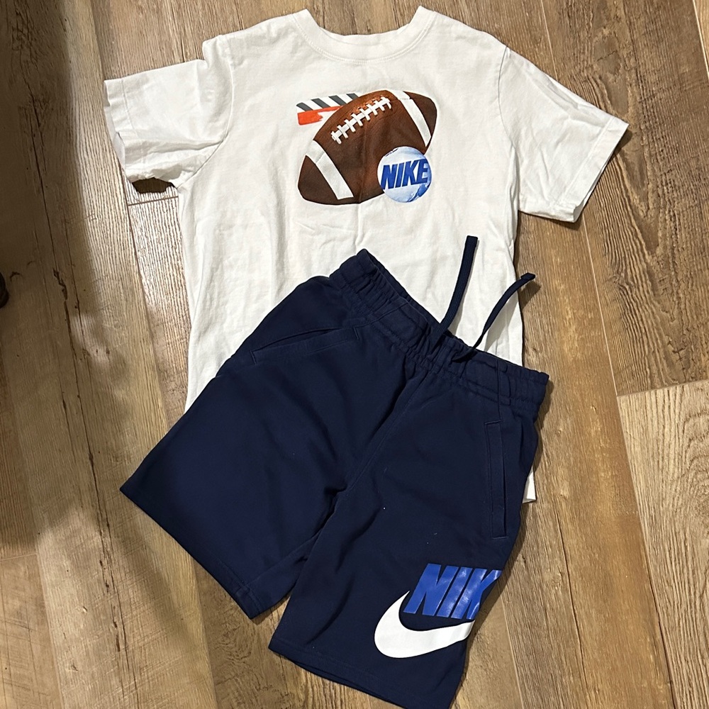 Nike White Tee and Navy Shorts Set